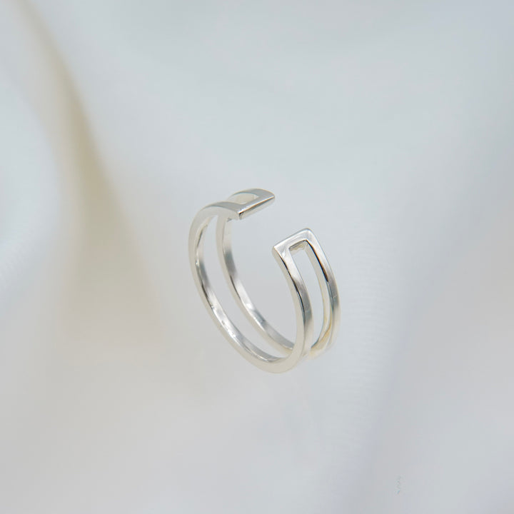 Square Line Cuff Ring