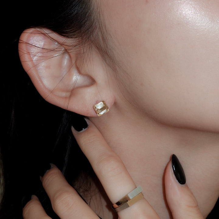 Reflection Quartz Stud Pierced Earring