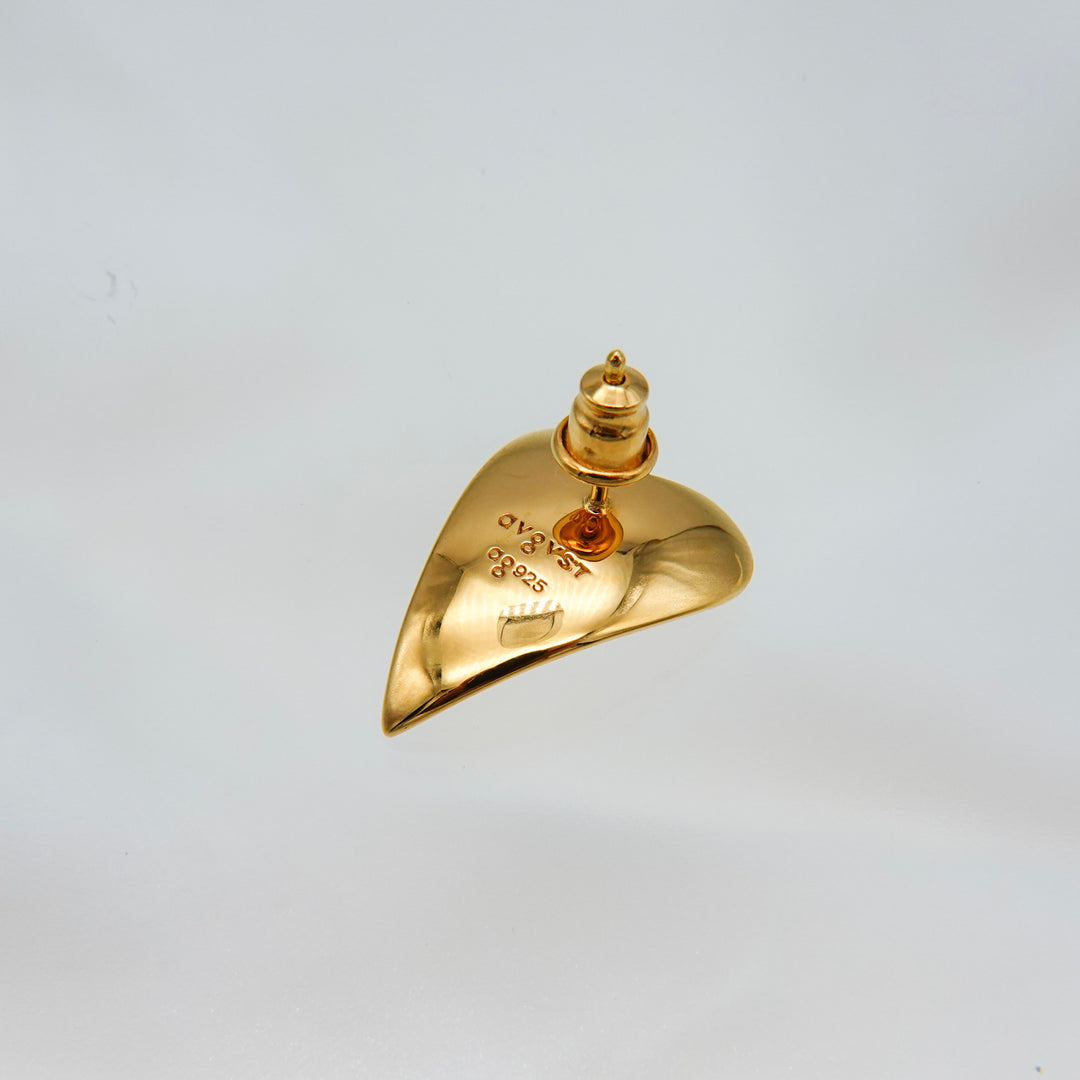 Sail Heart Studs Gold Vermeil