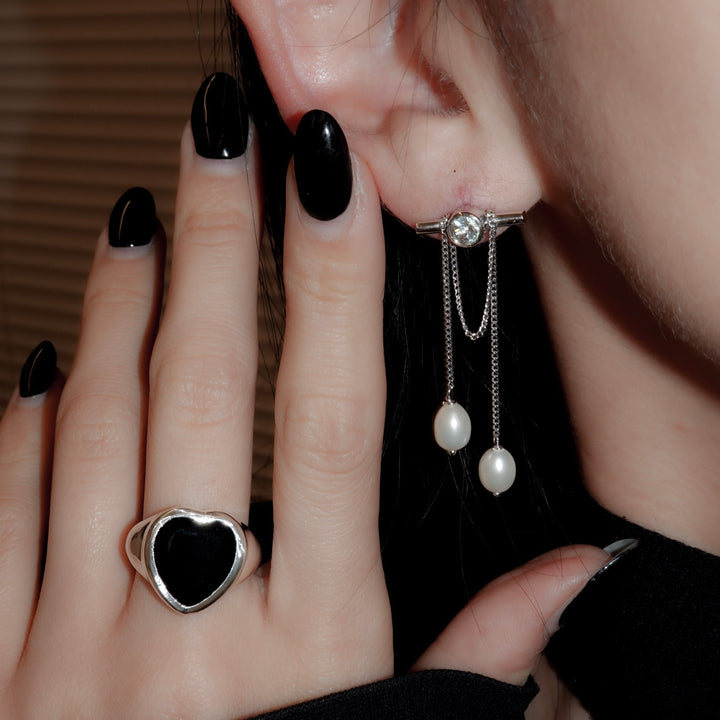 Gem Heart ring- Onyx