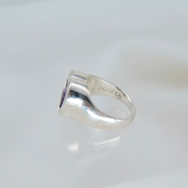 Gem Heart ring- Amethyst