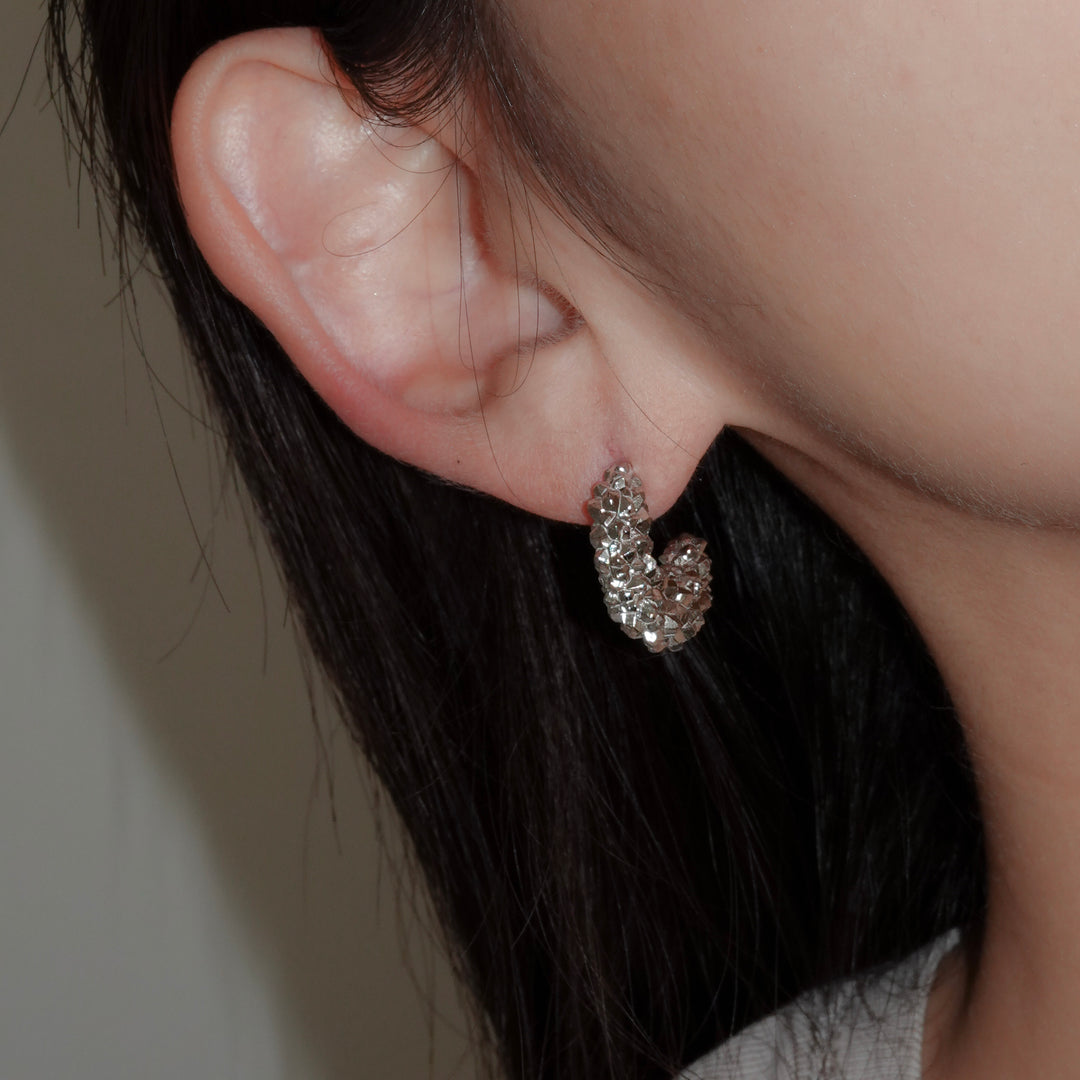 PYRITE pierced earring