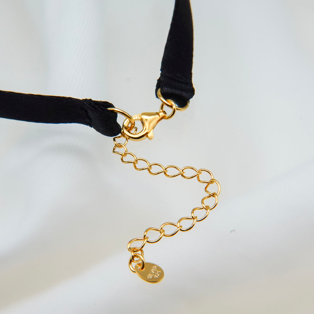 NOIR SINGLE PEARL CHOKER NECKLACE (Gold)