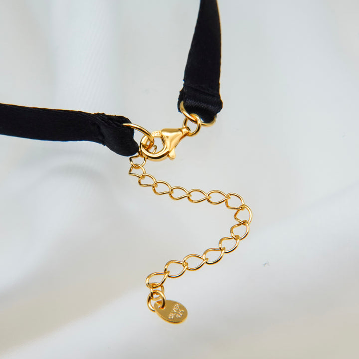 NOIR SINGLE PEARL CHOKER NECKLACE (Gold)