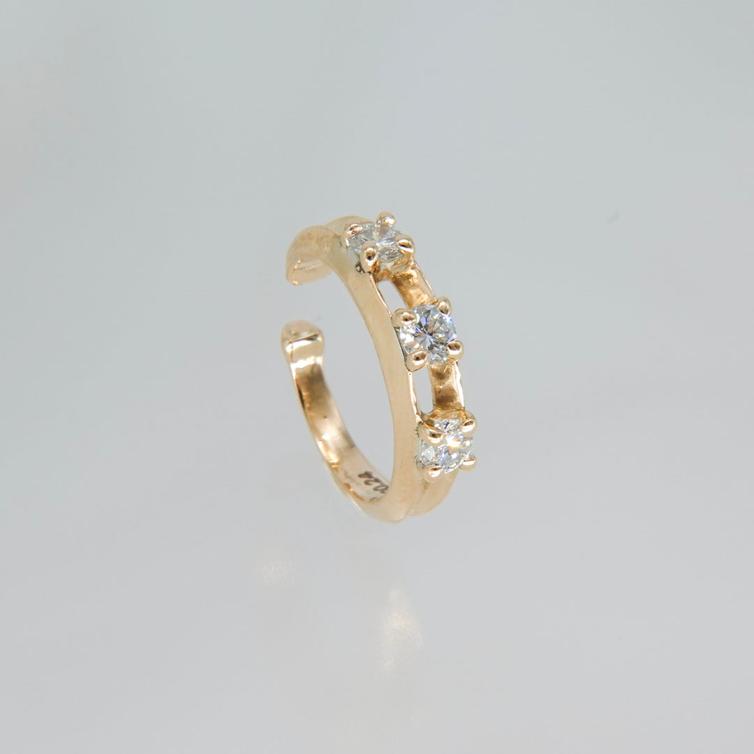 Float Ear cuff -【Natural Diamond】