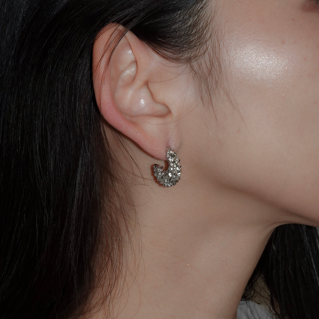 PYRITE pierced earring