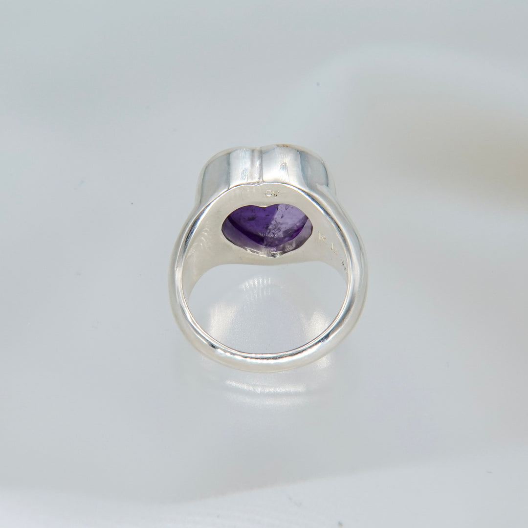 Gem Heart ring- Amethyst