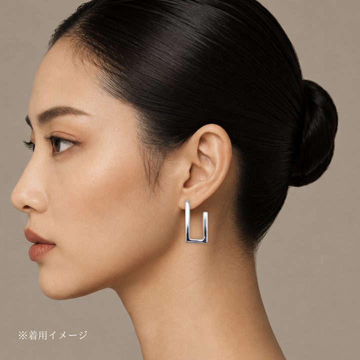 rectangular frame earrings (pierce)[FLDEP3]