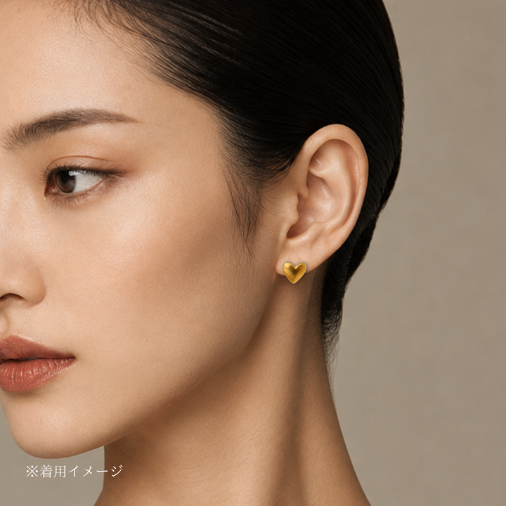 Gold pierced earrings GMA23ピアス Heart