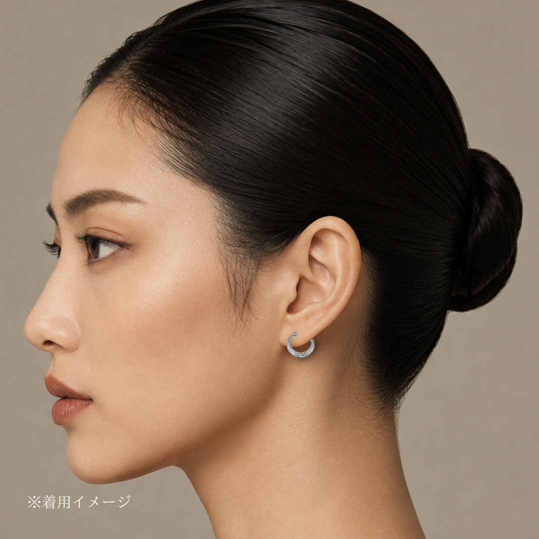 〈山〉シルバー年輪ピアス