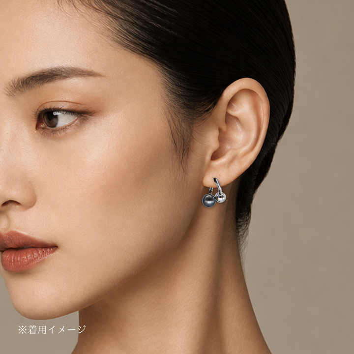 Black pearl pierced earrings SMA24K ピアス 黒蝶真珠