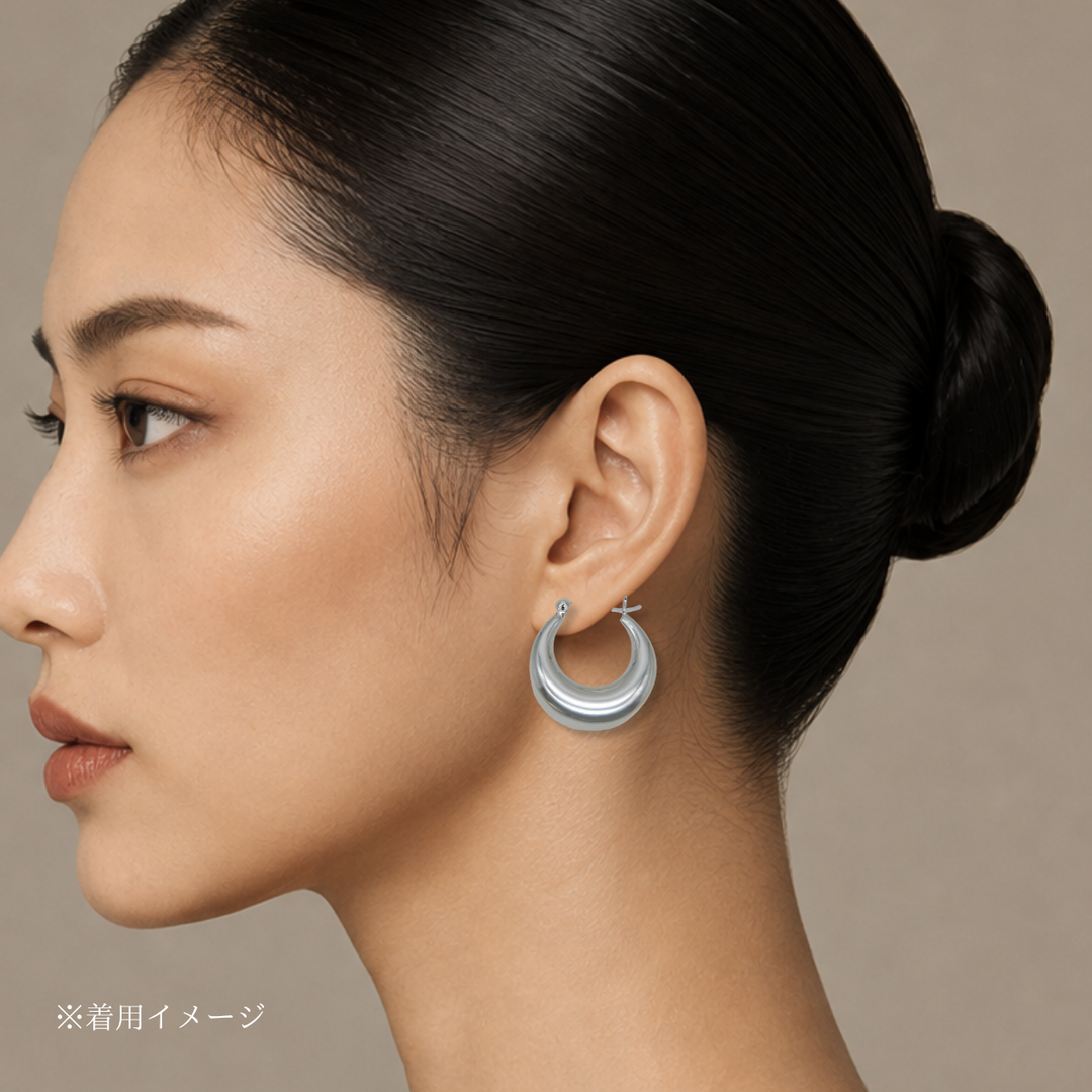 silver925 volume hoop pierce