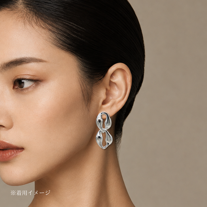 puff up chain earrings(pierce)[RSTS]