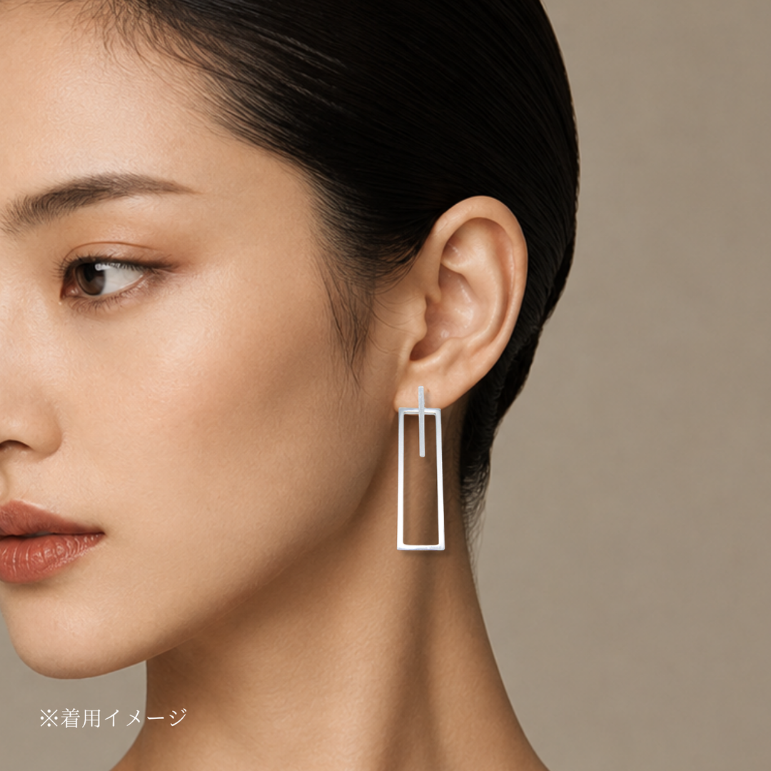 rectangular frame earrings earring(pierce)[FLDEP2]