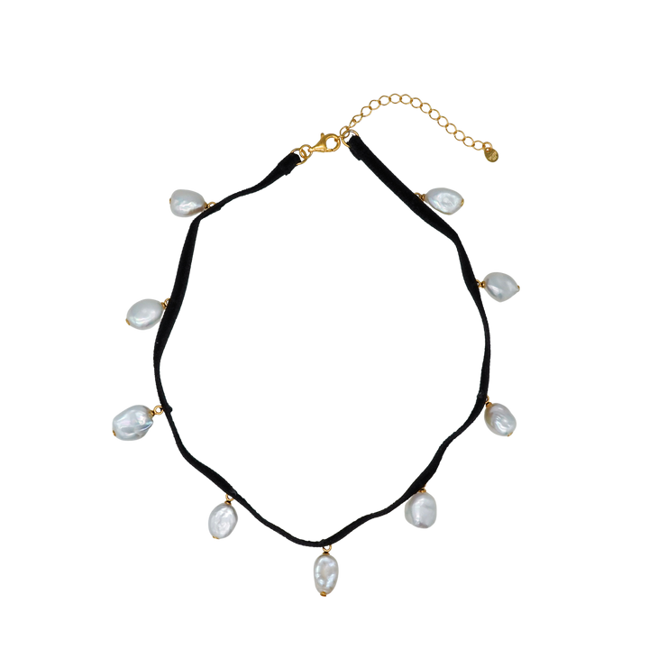 NOIR MULTI PEARL CHOKER NECKLACE