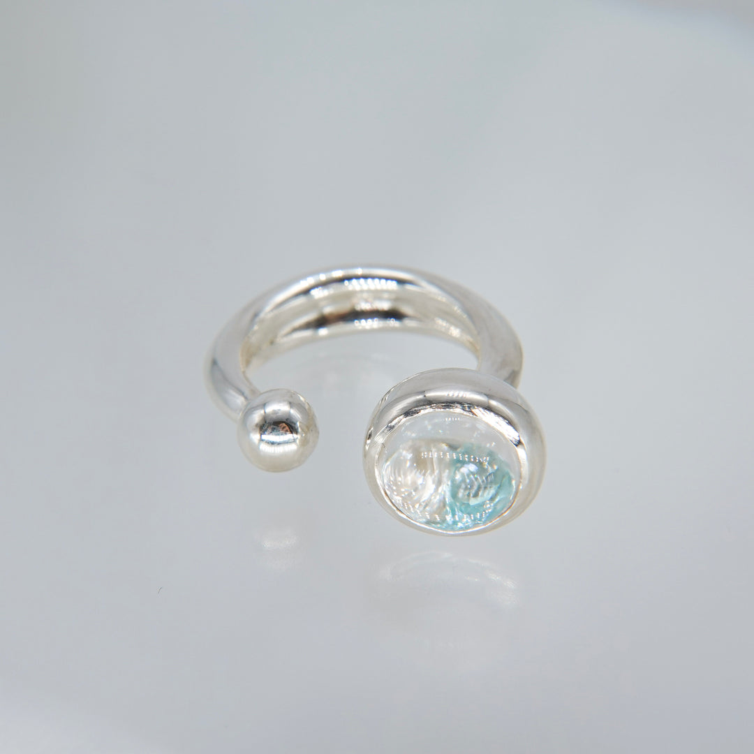 GYOKU RIN Ring / CrystalQuartz(white/blue Zircon)
