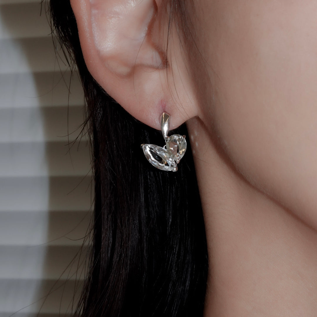 CUDDLE EARRINGS SET_10KWG x White topaz