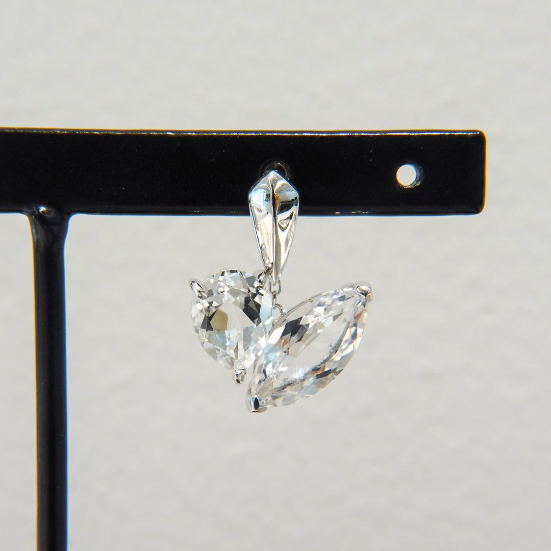 CUDDLE EARRINGS SET_10KWG x White topaz