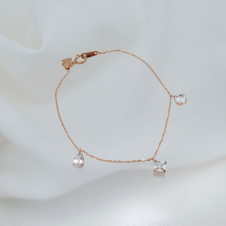 STARRY BRACELET - S- _10KRG x White topaz