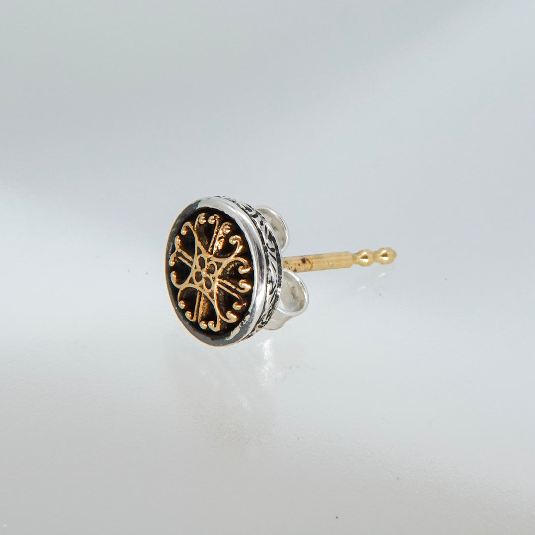 Roxana Stud Earrings in 18K Gold and Sterling Silver_10055