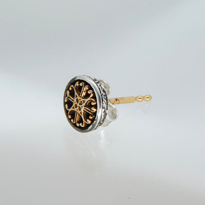 Roxana Stud Earrings in 18K Gold and Sterling Silver_10055