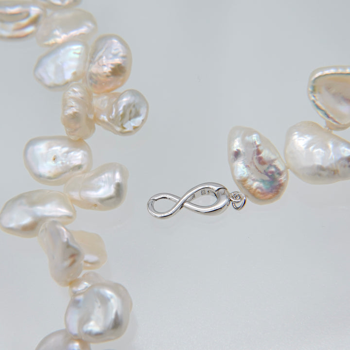 3WAY FALLING PATELS PEARL LARIAT NECKLACE (SV)