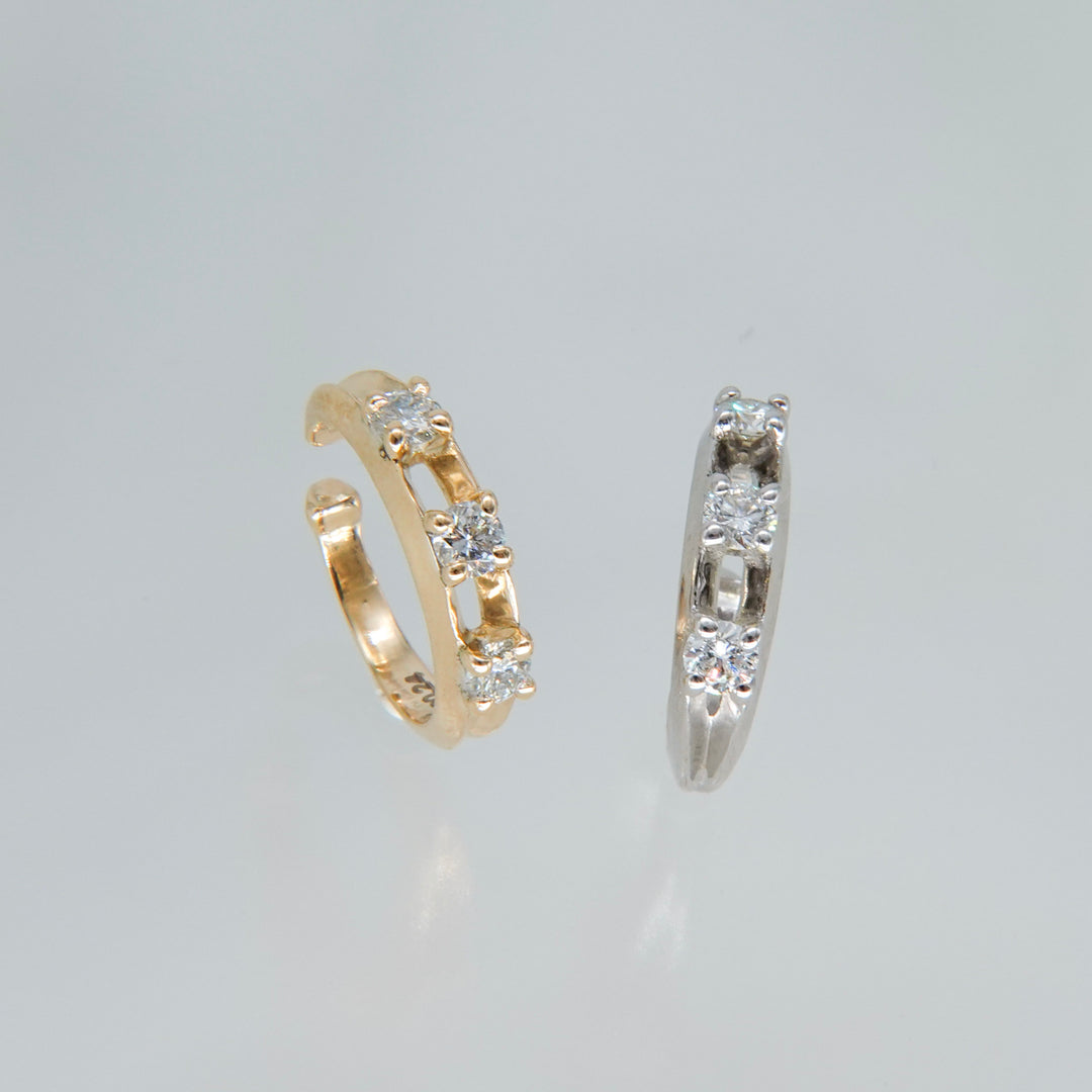 Float Ear cuff -【Natural Diamond】