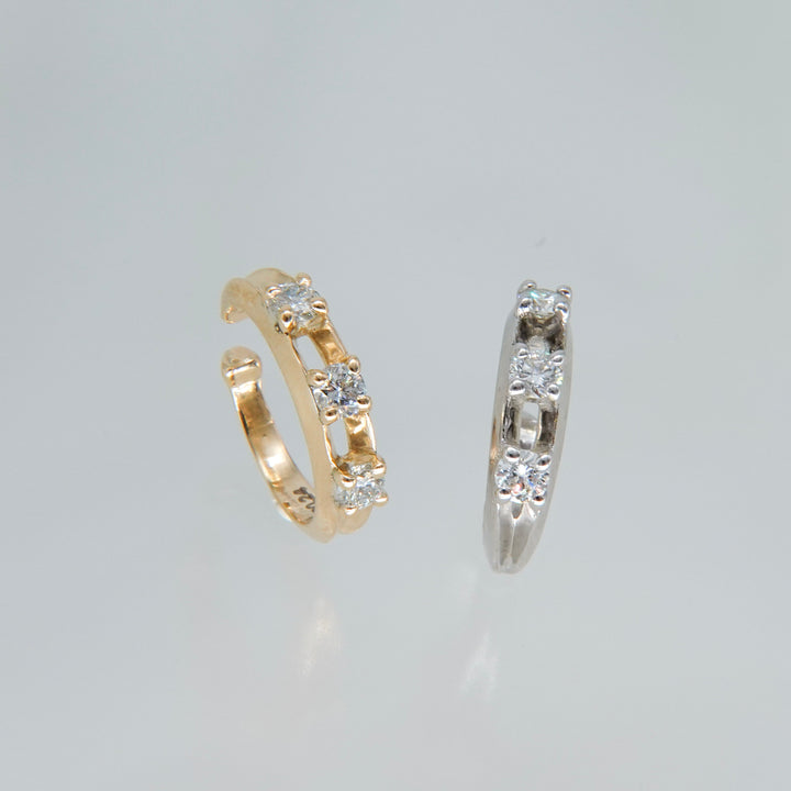 Float Ear cuff -【Natural Diamond】