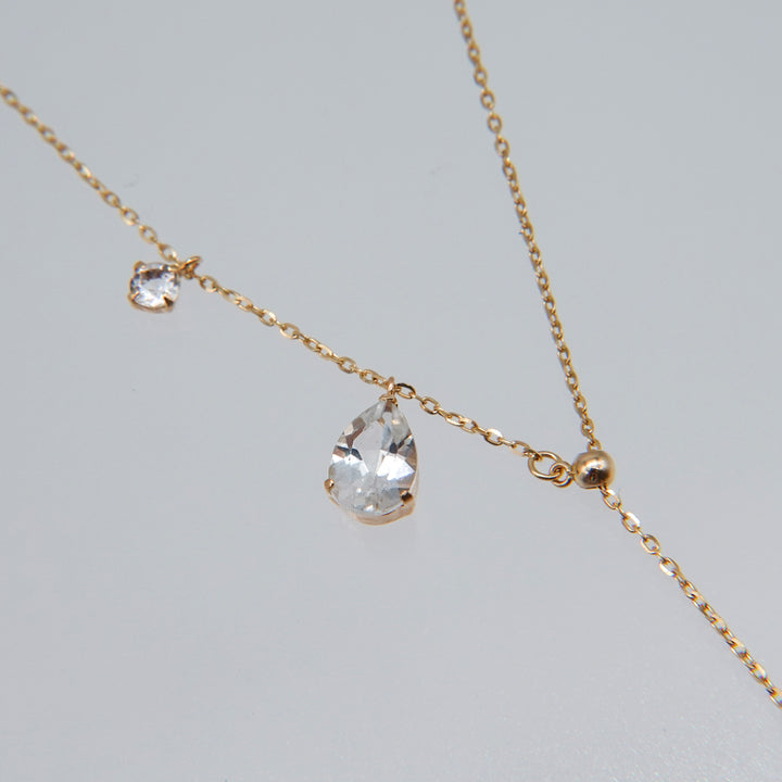 FALLING DEW LARIAT NECKLACE LONG_K10YG