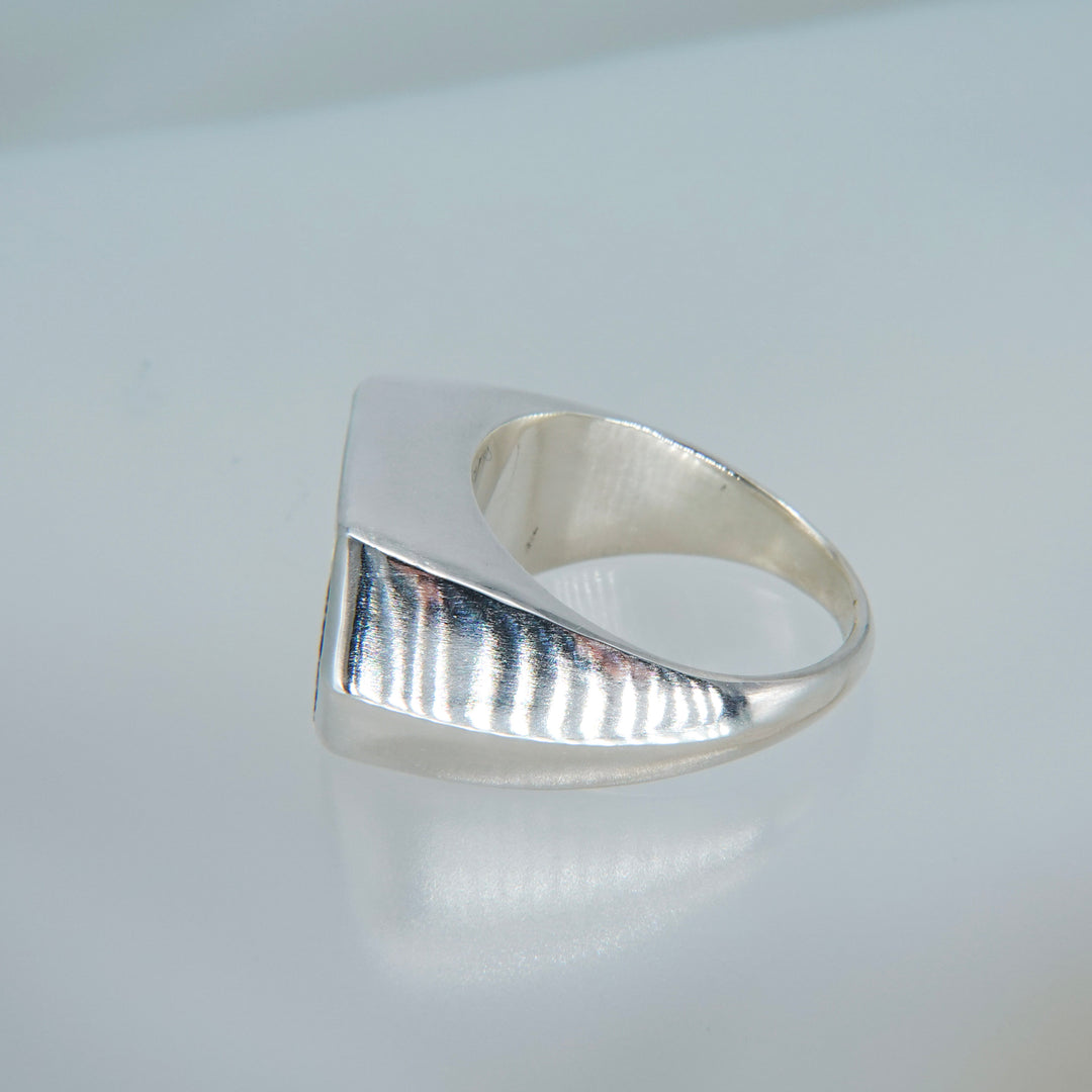 Gem Hexagone ring- Blue agate