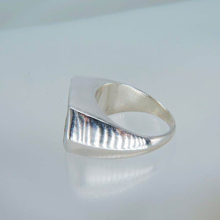 Gem Hexagone ring- Blue agate