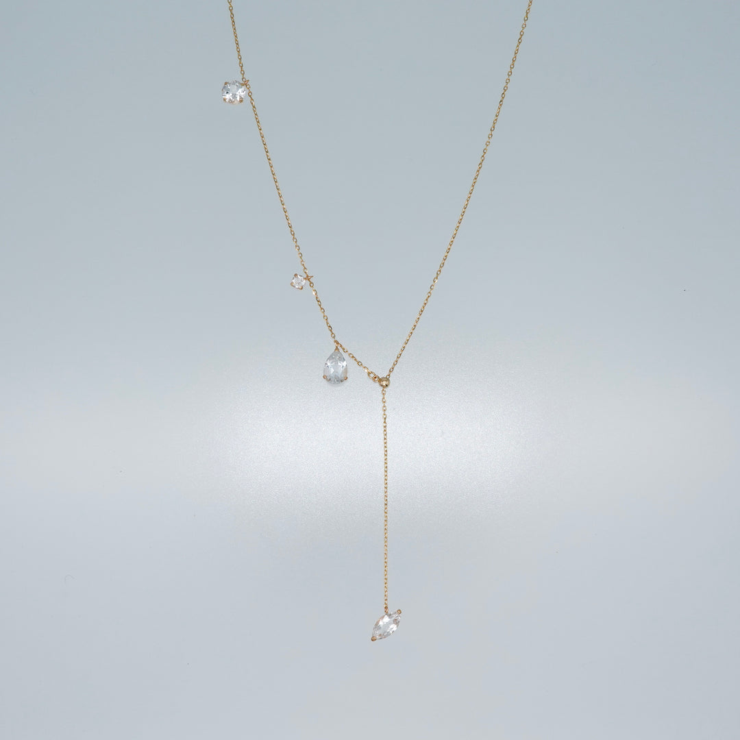 FALLING DEW LARIAT NECKLACE LONG_K10YG