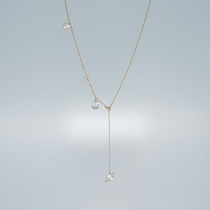 FALLING DEW LARIAT NECKLACE LONG_K10YG
