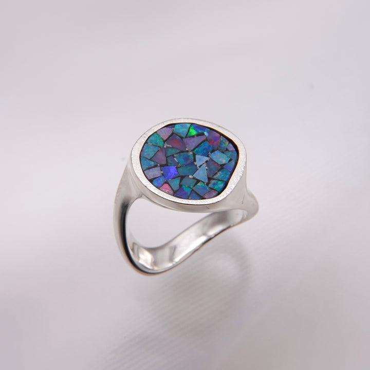 mosaic opal ring