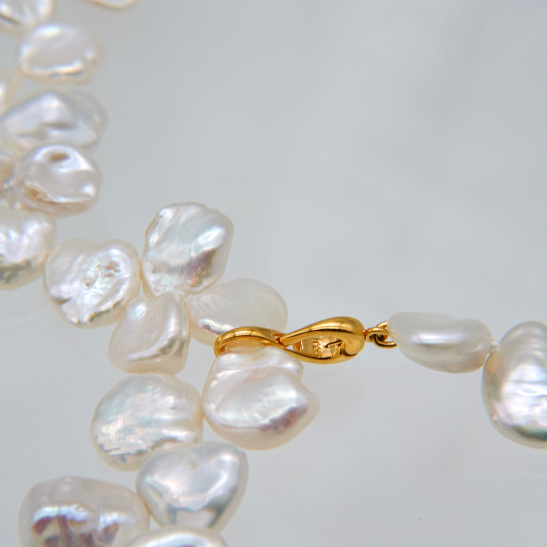3WAY FALLING PATELS PEARL LARIAT NECKLACE (GD)