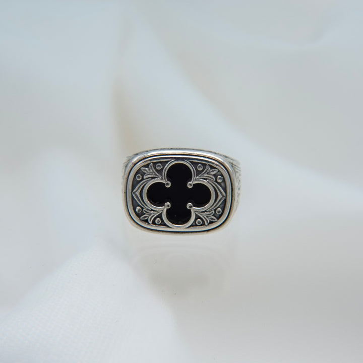 Odysseus Ring in Sterling Silver with Black Onyx_2973