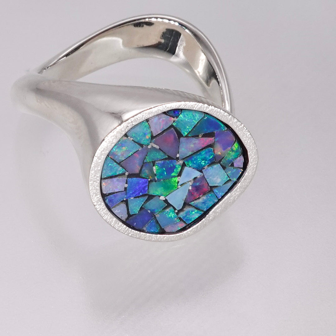 mosaic opal ring