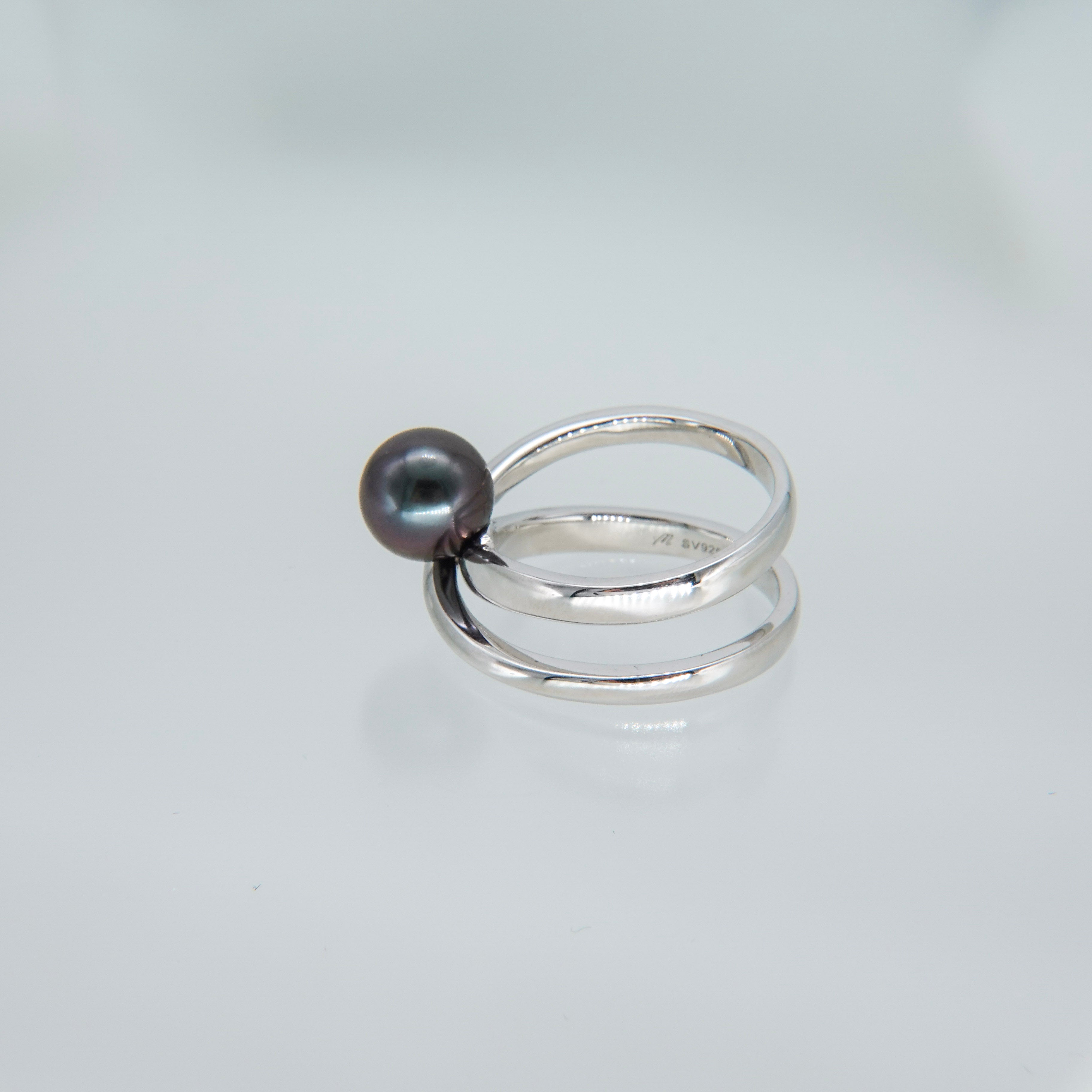 Black pearl ring SMR6 黒蝶真珠リング – unigem
