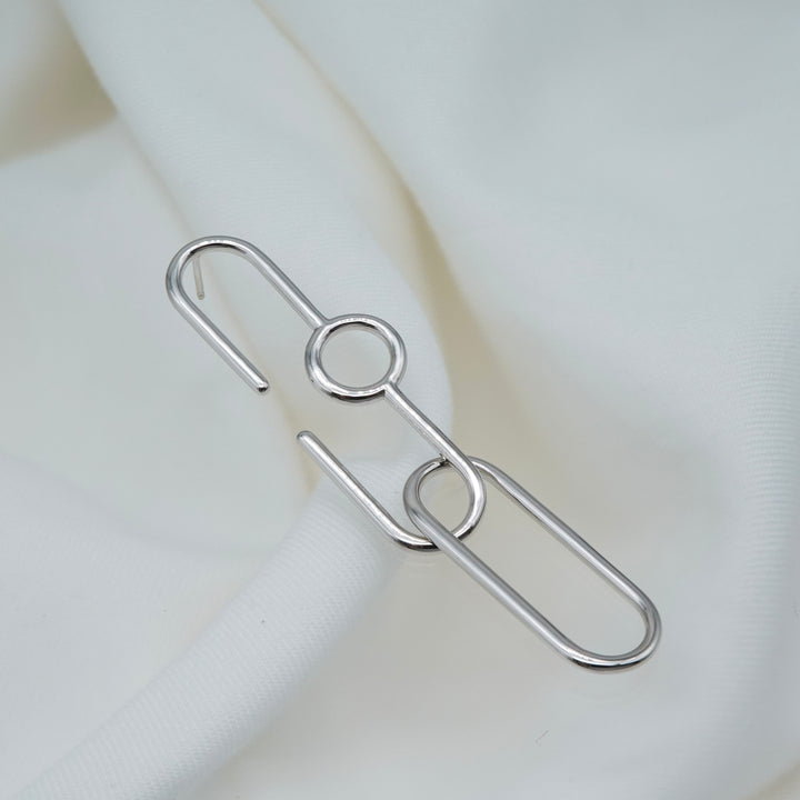 Ellips Loop Pierced Earrings_Rhodium coat