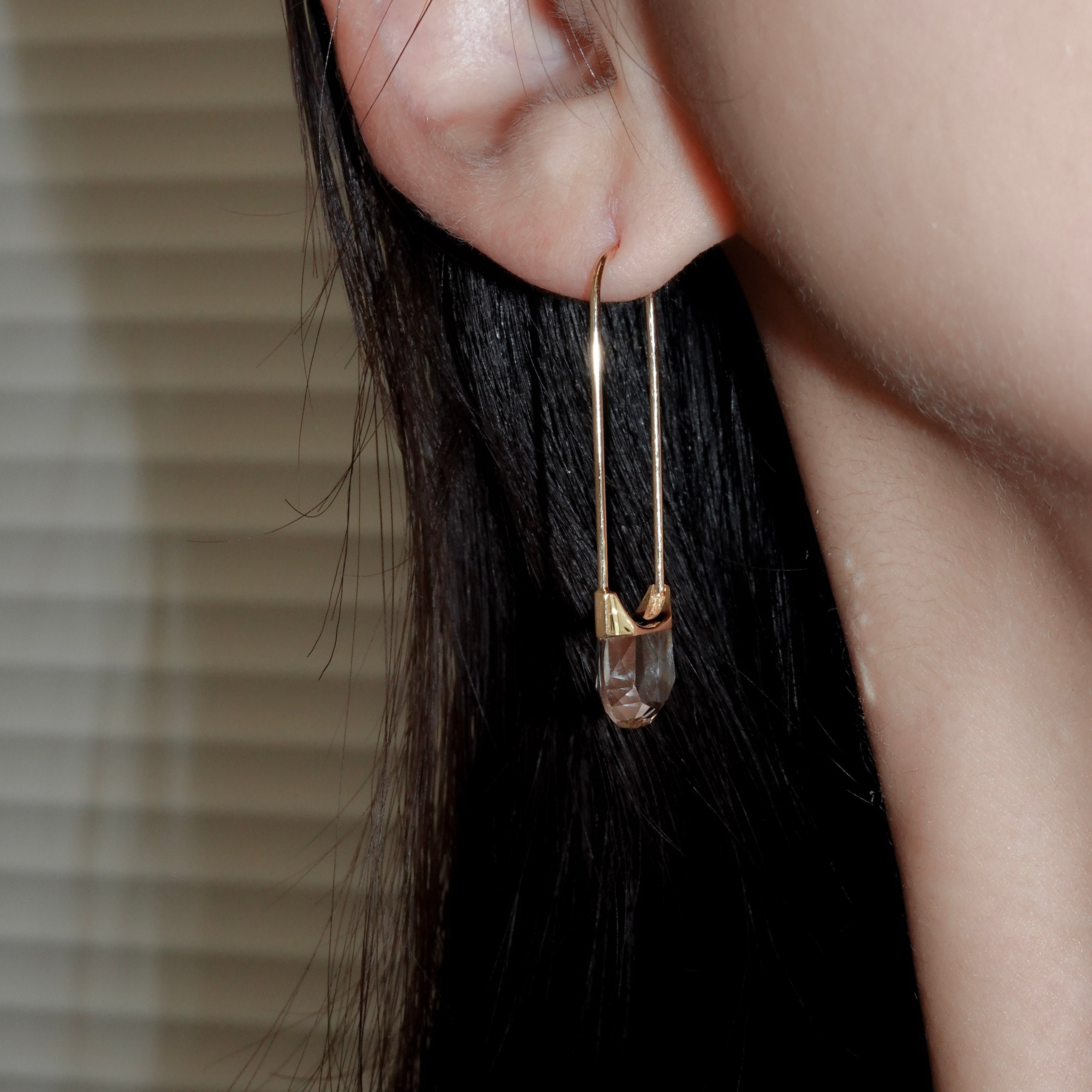 Drop Quartz Pierced Earring Oval – unigem