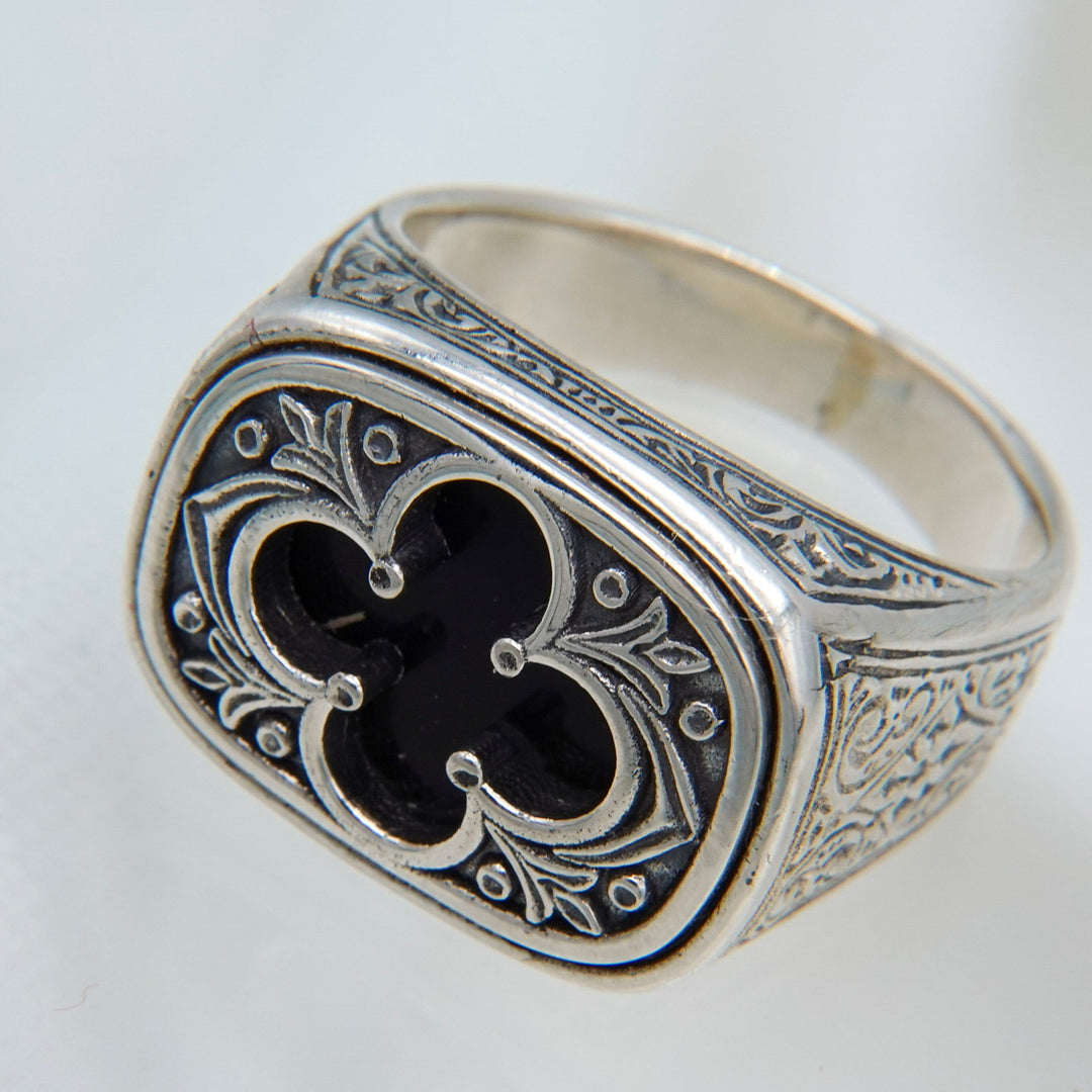 Odysseus Ring in Sterling Silver with Black Onyx_2973