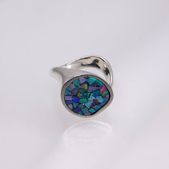 mosaic opal ring