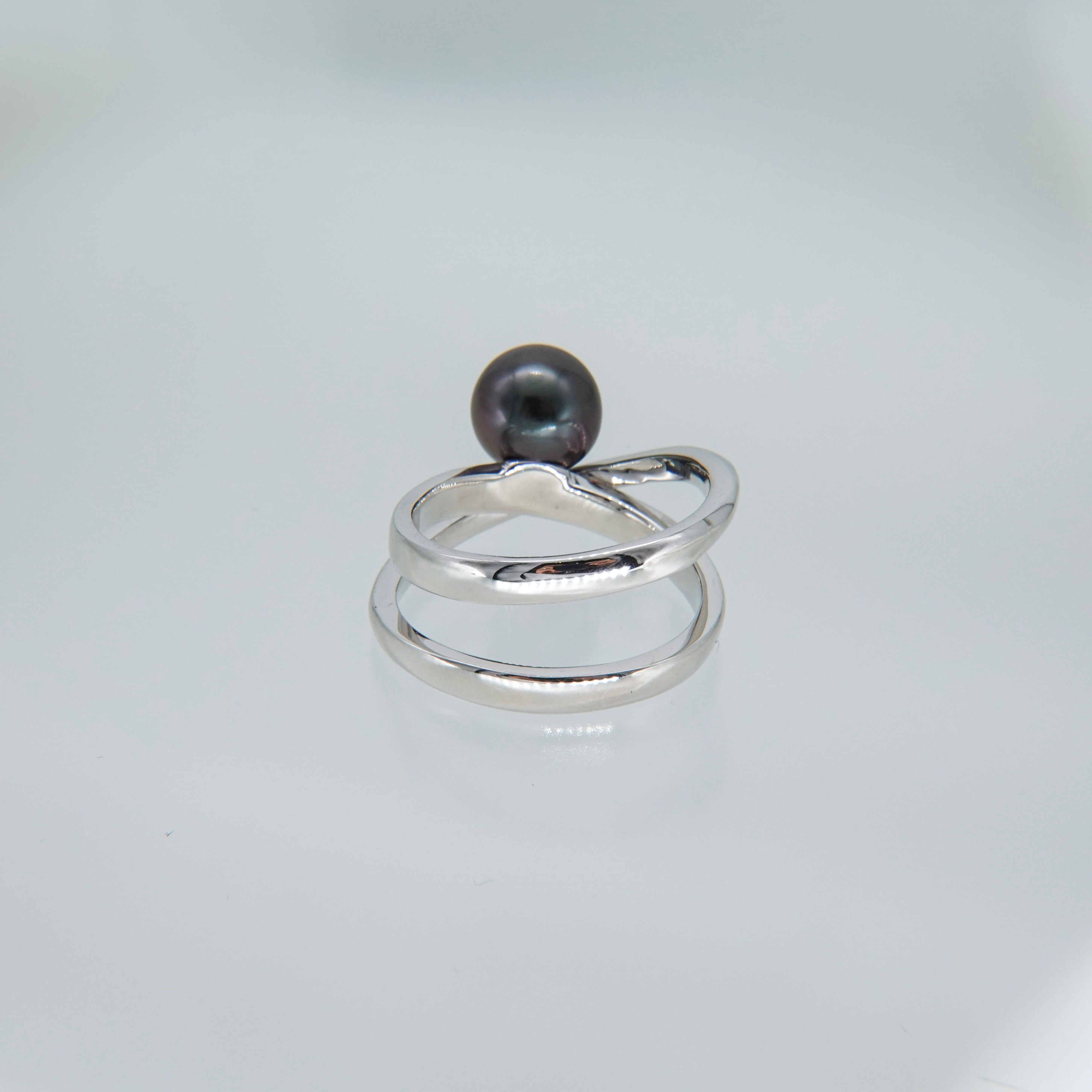 Black pearl ring SMR6 黒蝶真珠リング – unigem