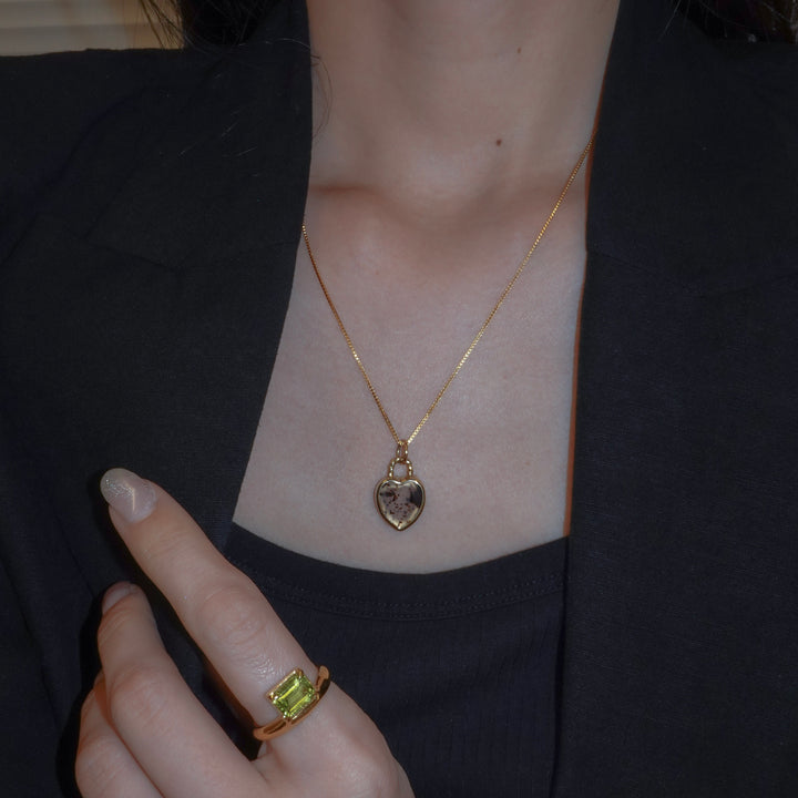 Gem Heart necklace- Montana agate