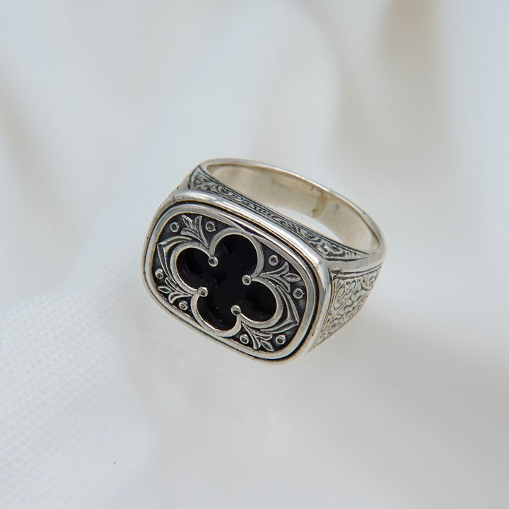 Odysseus Ring in Sterling Silver with Black Onyx_2973