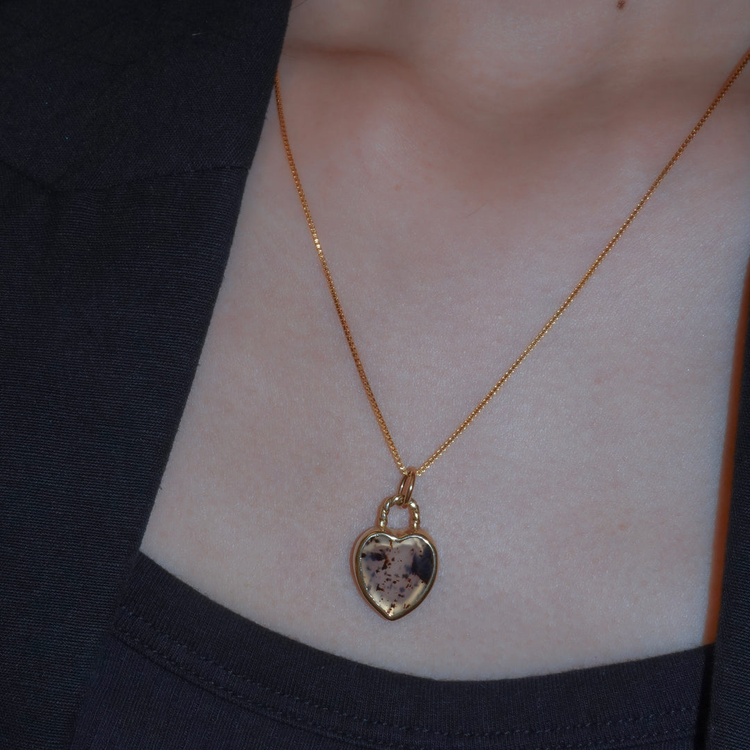 Gem Heart necklace- Montana agate