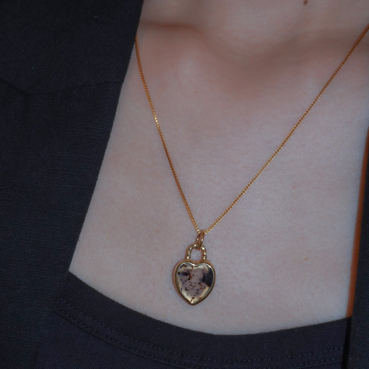 Gem Heart necklace- Montana agate