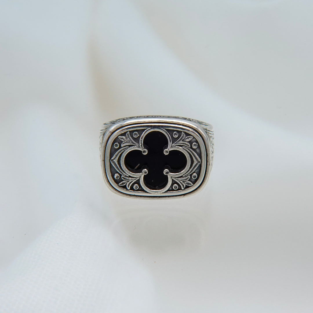 Odysseus Ring in Sterling Silver with Black Onyx_2973