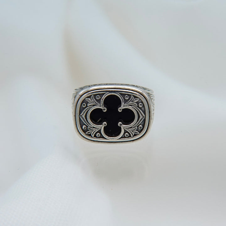 Odysseus Ring in Sterling Silver with Black Onyx_2973