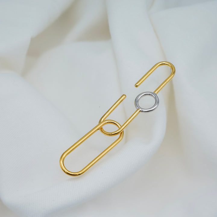 Ellips Loop Pierced Earrings_K18YG&Rhodium coat